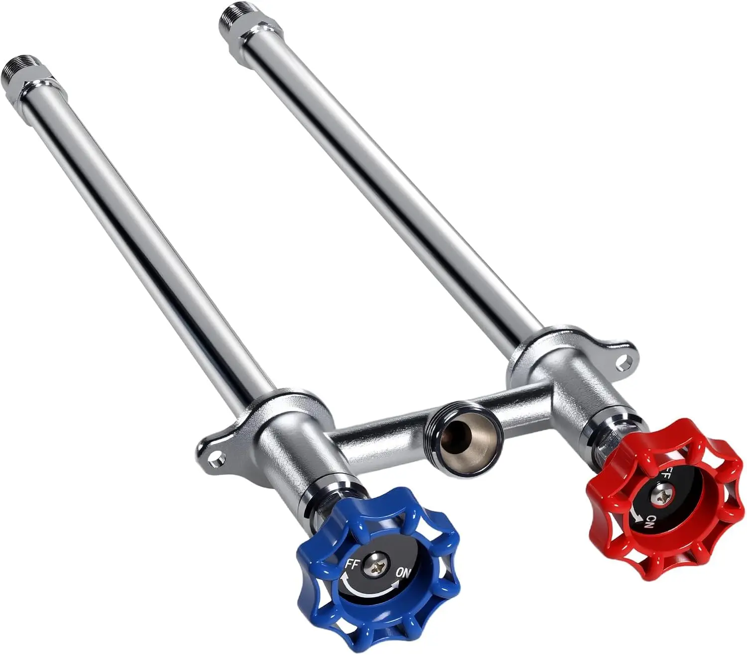 

Frost Free Outdoor Faucet, 12-Inch Hot and Cold Water Spigot - Lead-Free Brass for Heavy Duty Use, Compatible with Garden Hoses