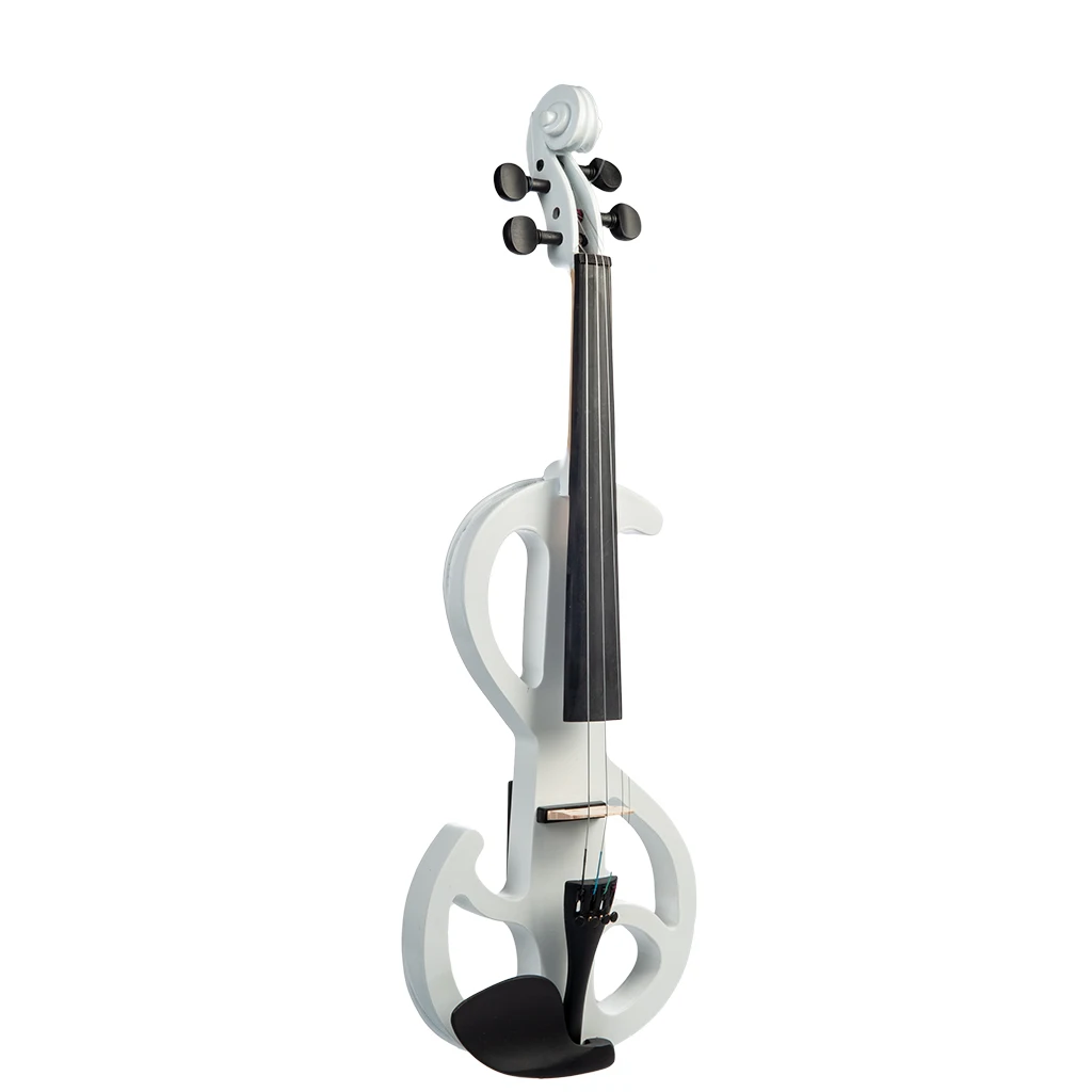 Full Size Silent Violin Bright Sound 4/4 Electric Fiddle Student Standard Violin Outfit Entry Level Violin With Bow &Carry Case
