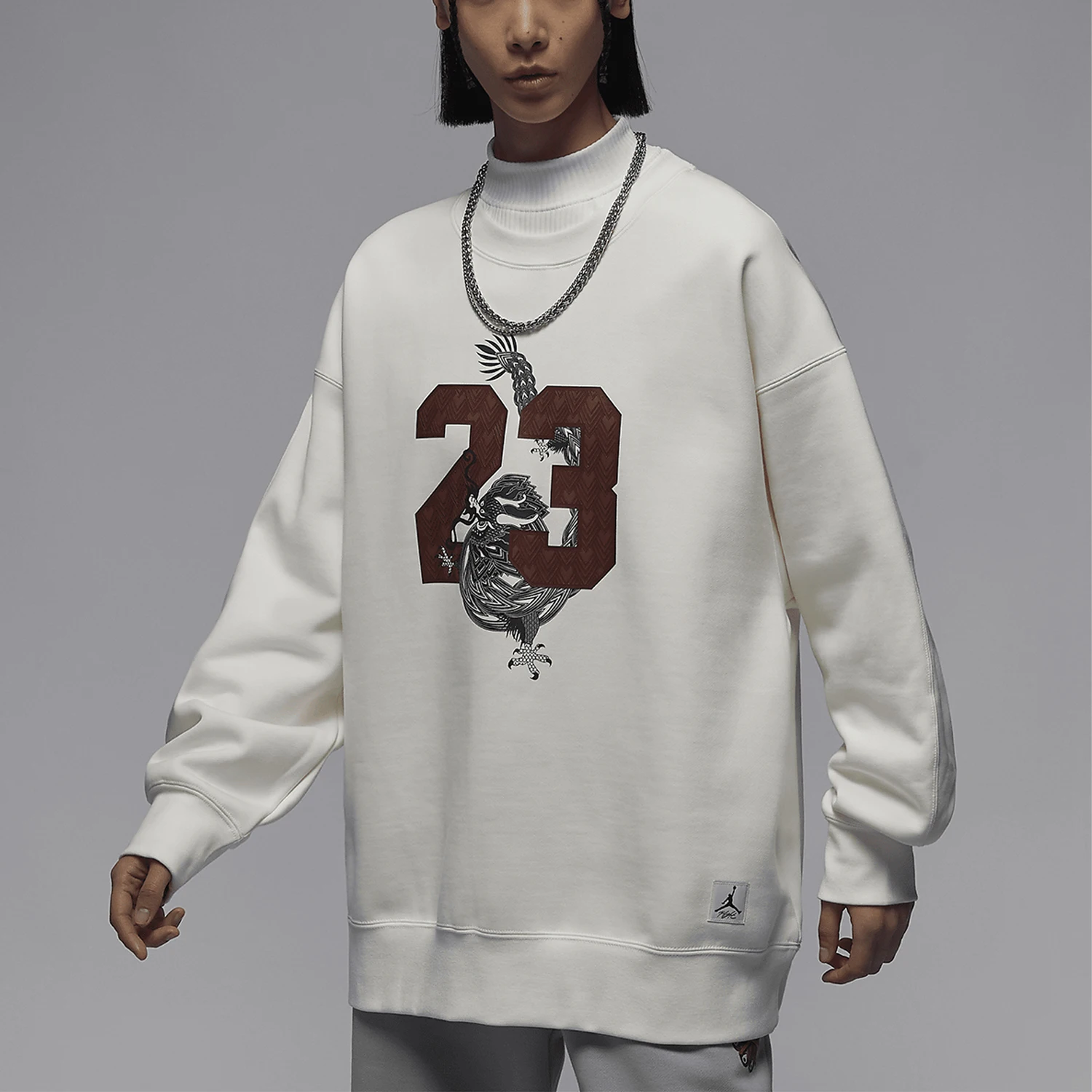 Nike Official Genuine Dragon Year CNY New Year Women's Fleece-Lined Knit Sweatshirt FZ6450-133