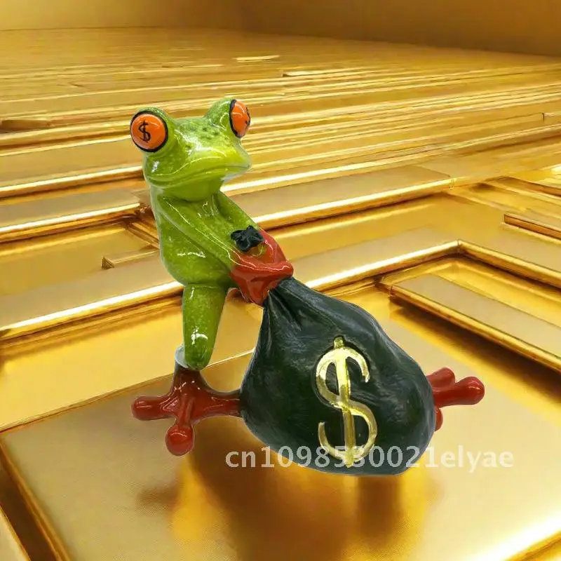 

Decorative Money Bag Frog Ornament Creative Gift Resin Crafts