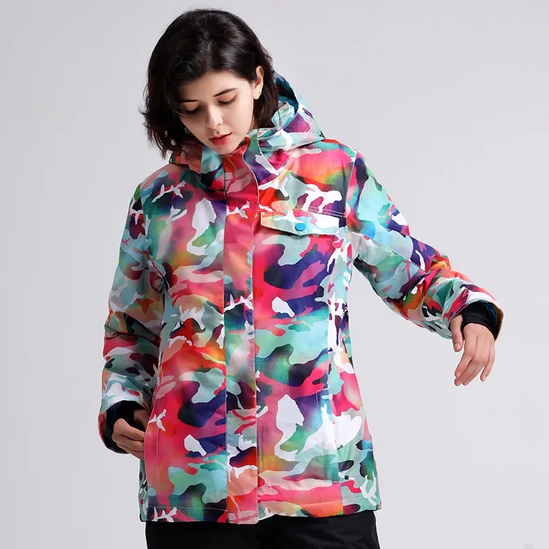 2025 New Winter Waterproof Windproof Snow Print Outdoor Top Men Women Hooded Long Sleeve Jacket Adult Breathable Warm Sport Tops