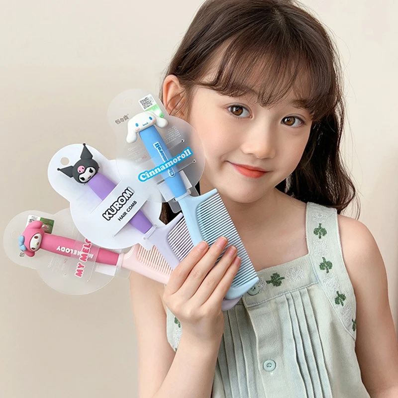 Kawaii Cinnamoroll Kuromi Style Hair Brush Cute My Melody Pochacco Airbag Massage Comb Anti-static Detangling Hairbrush