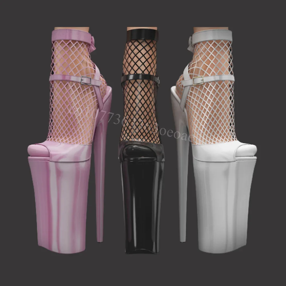 

Air Network Patent Leather Platform Pumps Extremely High Shoes for Women Thin High Heels Fashion Shoe 2025 Zapatos Para Mujere