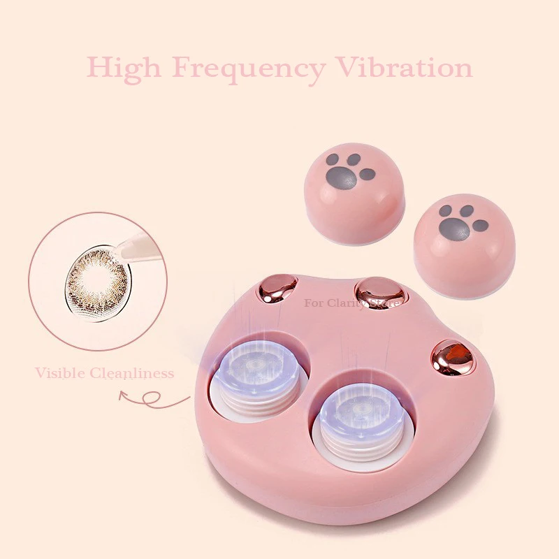 Cat Claw Cute Contact Lens Cleaner, High Frequency Vibration Cleaner, Lentes Ferramentas De Limpeza