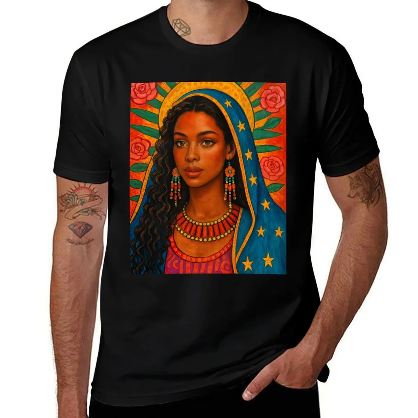 

Lady of Guadalupe T-Shirt essential t shirt sweat blanks Men's t shirts