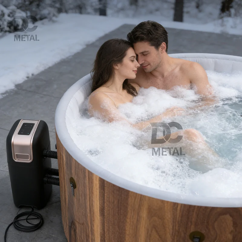 OEM/ODM Custom PVC Inflatable Hot Spa Tub Air Bubble Massage Heated Pool Portable 2-6 Persons Garden Hotel Recovery Custom Logo