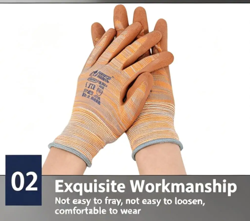 12 Pairs Gardening Glove for Women/Man High Quality Garden Gloves Purple/Pink/Brown Waterproof Anti-Slip Work Safety Glove