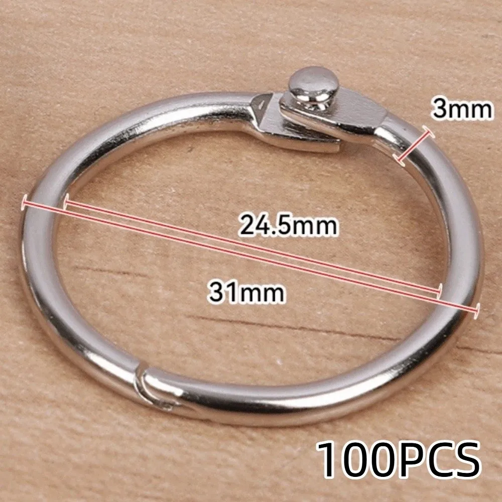 

50/100Pcs O Ring Metal Binder Ring Sturdy Assorted Sizes Loose Leaf Ring Opening Ring Durable Split Rings Office Supplies