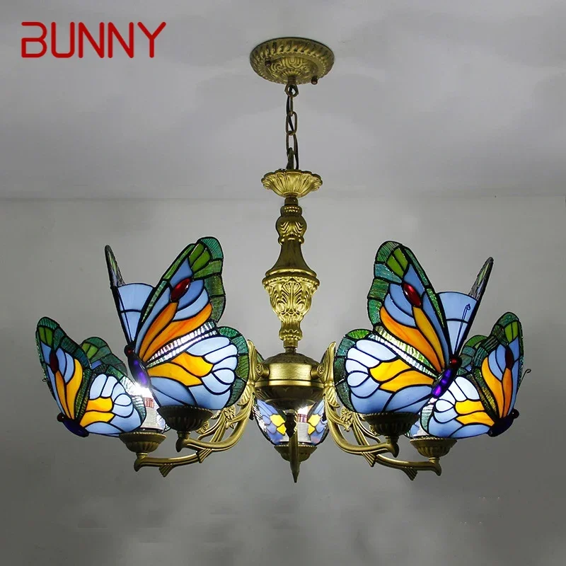 

Люстра-бабочка BUNNY, роскошная художественная гостиная, ресторан, спальня, вилла, отель, кафе-бар, КТВ, клуб, цветное стекло, подвесной светильник