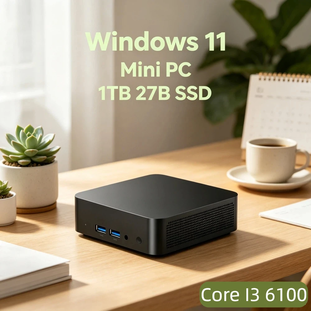 

Solid Core I3 6100 Windows 11 Pro Mini PC 32GB RAM 1TB/2TB SSD WiFi6 BT5.2 4K HD Office Gaming PC 3 Years Warranty