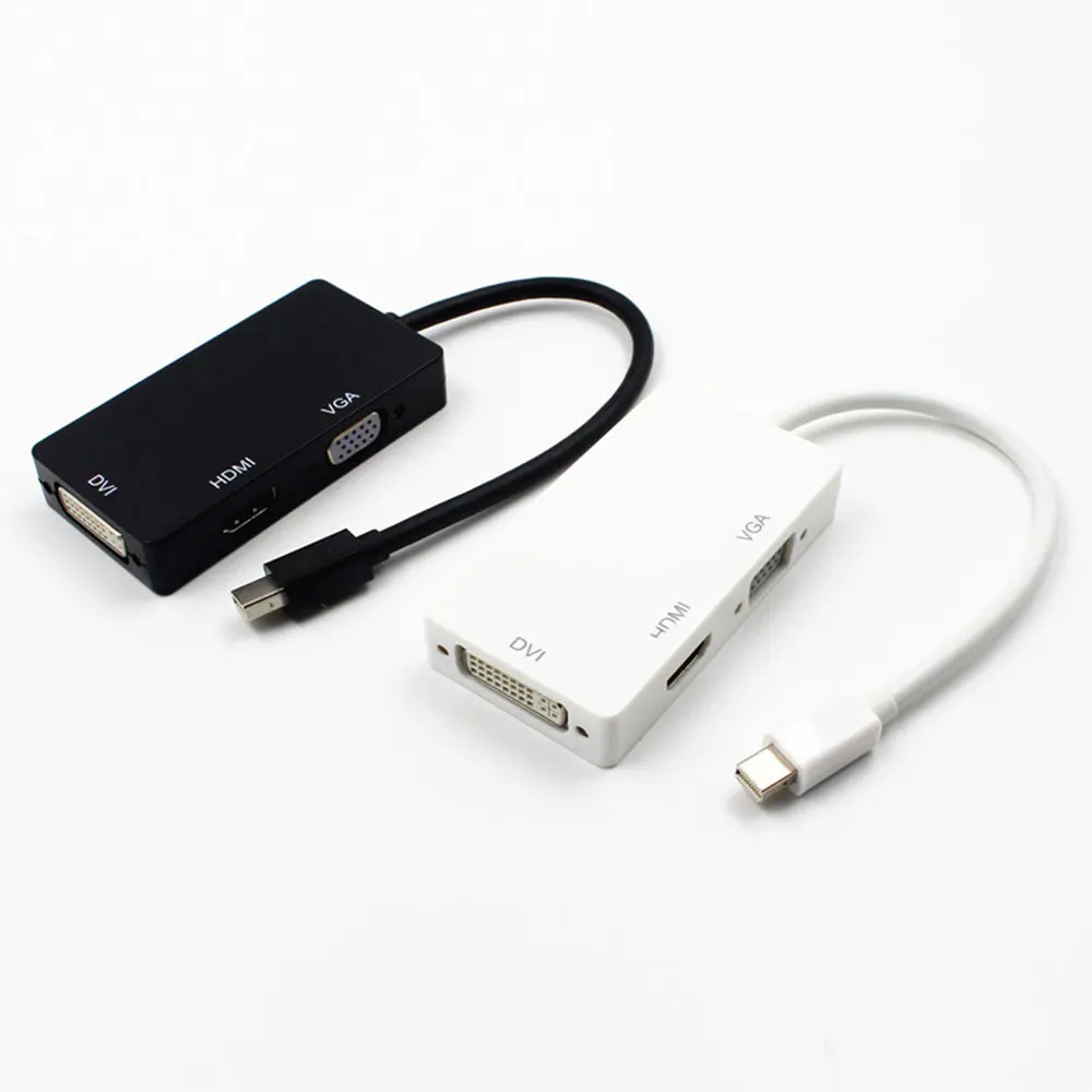 Adaptateur Mini DP Thunderbolt vers DVI VGA HDMI, convertisseur connecteur 3 en 1 pour MacBook surface, ordinateur portable, moniteur de télévision