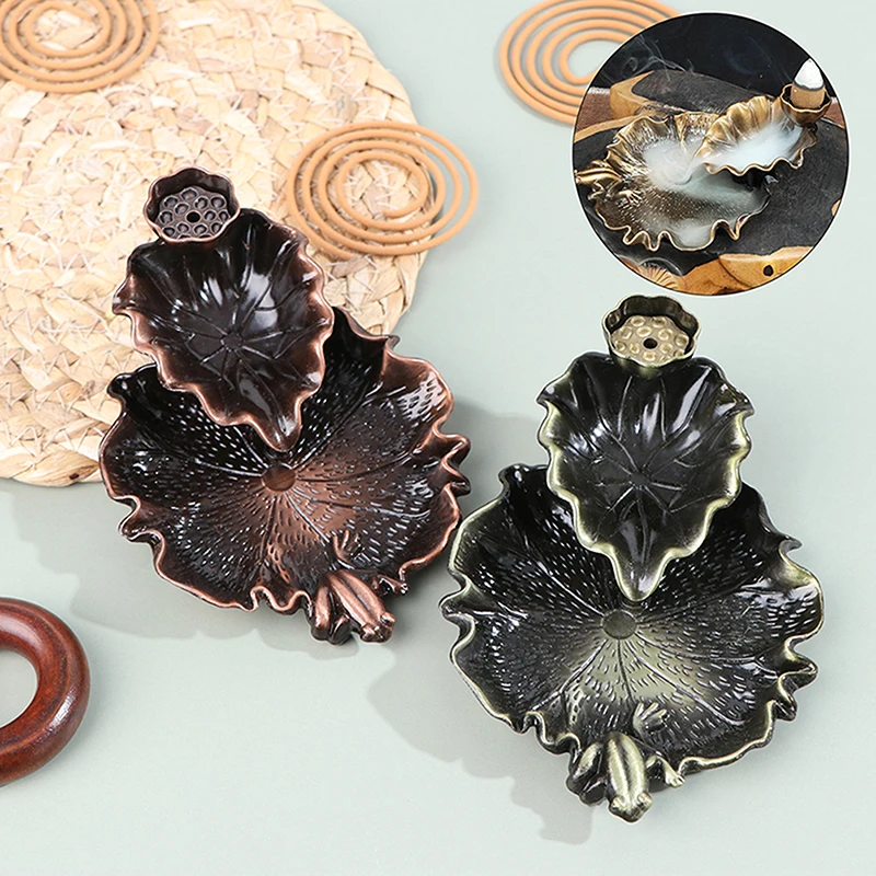 ورقة برج البخور السيراميك الموقد العطر حامل ارتجاعي مبخرة الإبداعية الروائح الدخان ارتداد البخور عصا البخور #2