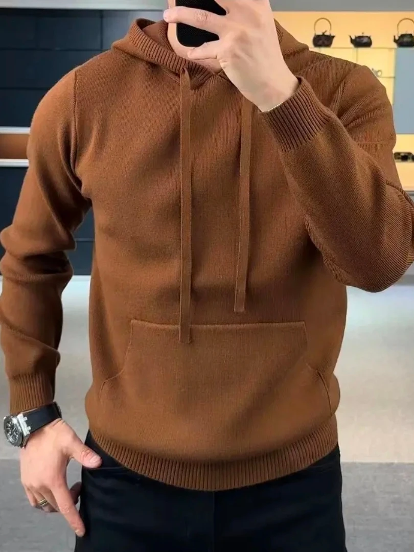 

Faionable Casual Knitted Hat Sweatirt Men's New Autumn Winter Luxury Lightweight Versatile Haome Brandl Urban Sle