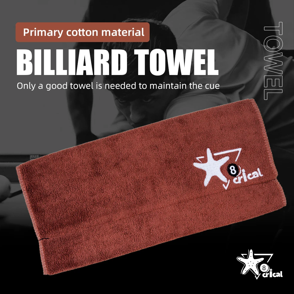 Crical Pool Cue Cleaning Towel with Multi-Function Polished Rod Wiping Cloth Suede Towel for Snooker Billiards Accessories