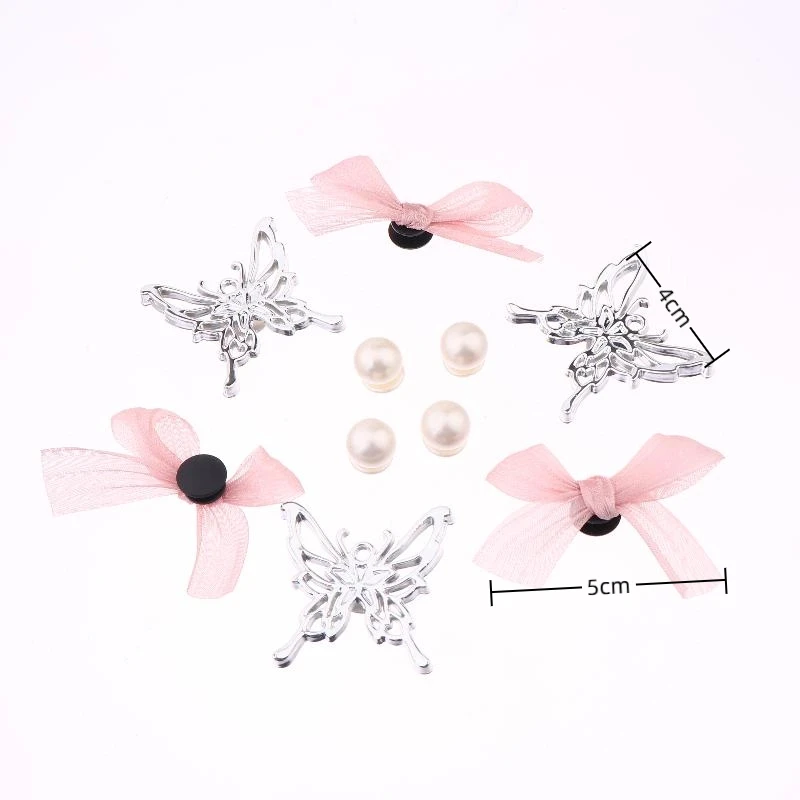 زهور الأحذية الرائعة بإبزيم قابل للفصل DIY؛ مجموعة مكونة من 8 قطع على شكل فيونكة وردية للفتيات؛ زينة أحذية الحديقة؛ هدية للاحتفالات. #6