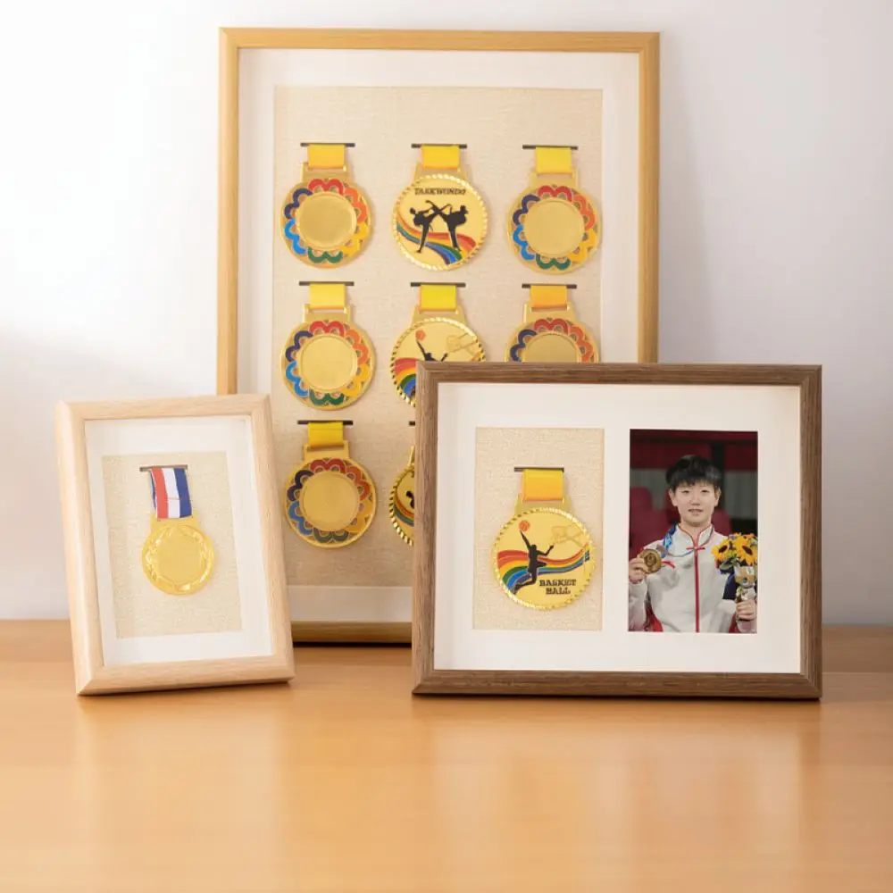 Wooden Medal Storage Display Frame For Marathon Running Medallion Collector Awards Holder Case Office Home Wall Decor