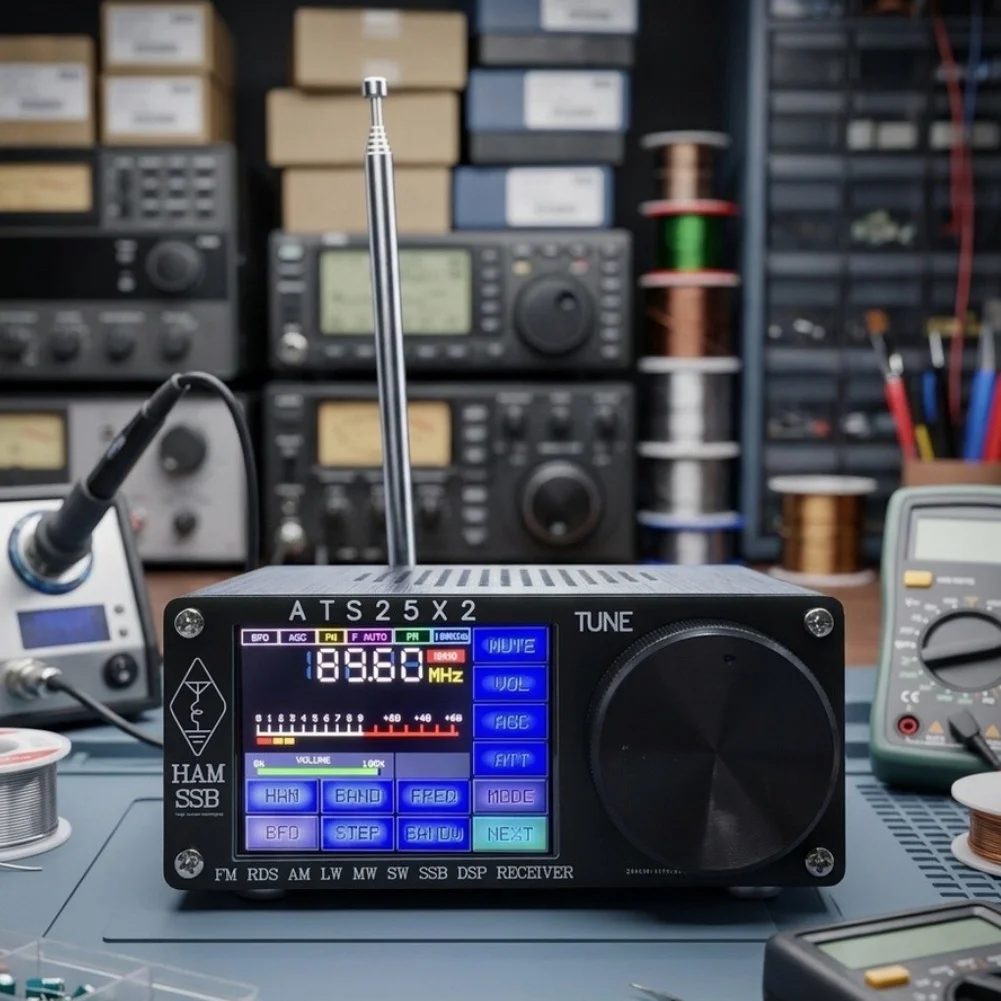ATS25X2 For SSB Radio Receiver with WiFi Functionality For FM LW For MW SW Tuning 2.4 inch Touchscreen Interface
