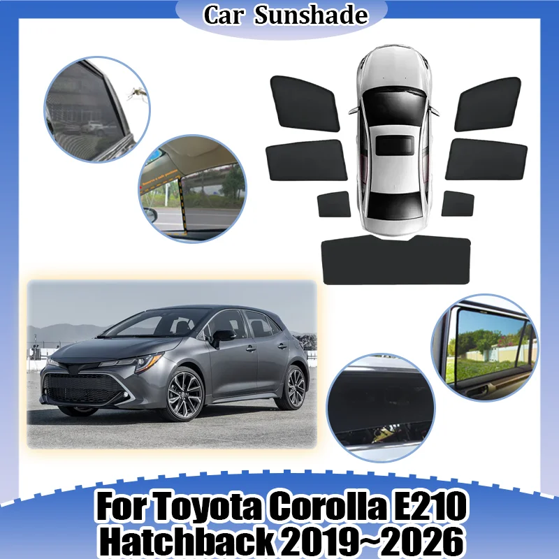 

Для Toyota Corolla E210 Hatchback 2019-2026: Сетчатые солнцезащитные шторки для автомобиля, теплоизоляционные, обеспечивающие конфиденциальность, защита от УФ-лучей, автоаксессуары
