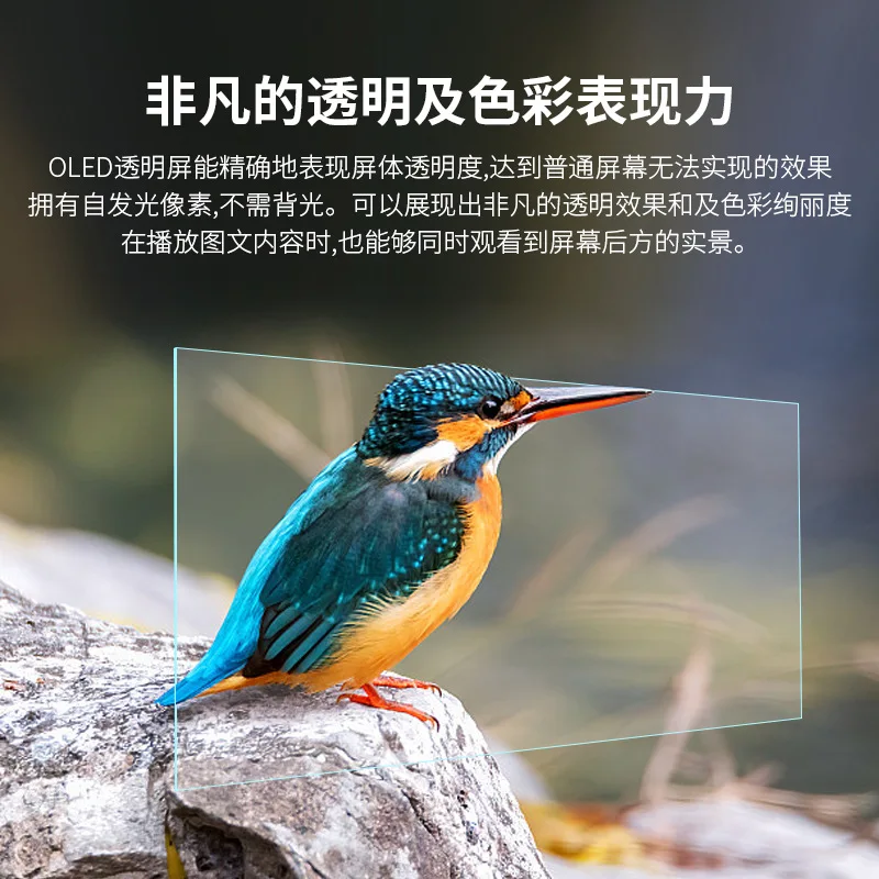 55 inch OLED transparent splicing screen can touch self-luminous high definition double-sided screen