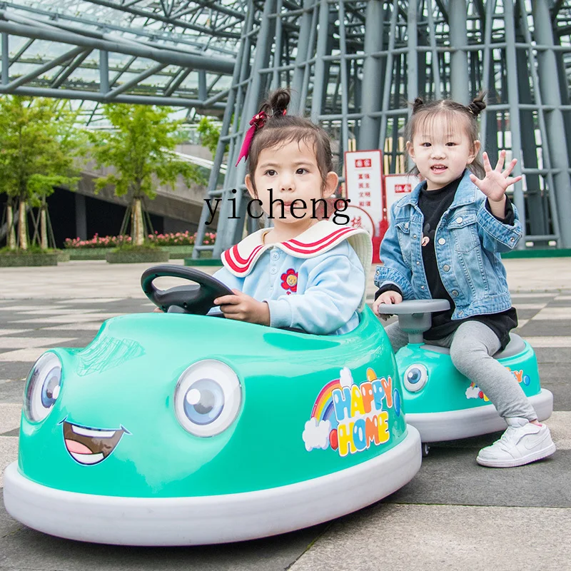 Tqh Children's Electric Car Four-Wheel Remote Control Baby Push Motorcycle Baby Toy Car Portable Children Bumper Car