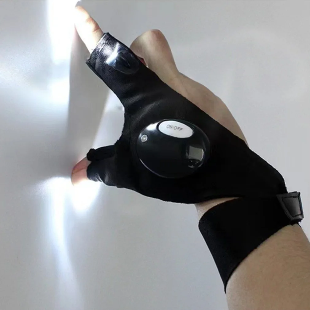 

Left/Right Hand Fingerless Glove LED Flashlight Torch Outdoor Tool Fishing Camping Hiking Survival Rescue Multi Light Tool