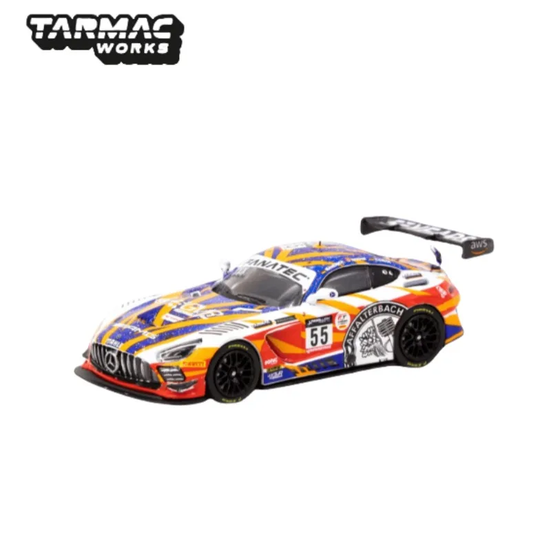 1:64 Mercedes AMG GT3 2022 SPA24 Hours Endurance Race alloy model, children's collection of decorative toys, gifts for children.