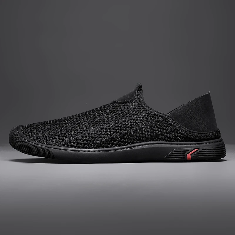 Men's Casual Shoes Men's Fashionable All-Matching Sneakers Men's Shoes Flying Woven Breathable Mesh Cloth Shoes