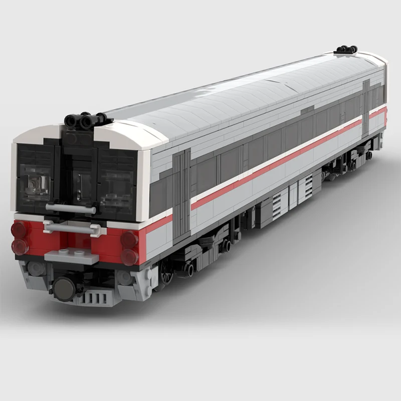 City Car Model MOC Building Bricks Intercity Diesel Multiple Unit Modular Technology Gifts Holiday Assemble Children Toys Suit