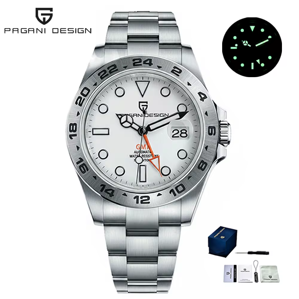 Relógio de Mergulho Masculino Pagani Design 2026, 42mm, Automático, Mecânico, GMT, à Prova d'Água até 100m, PD1682