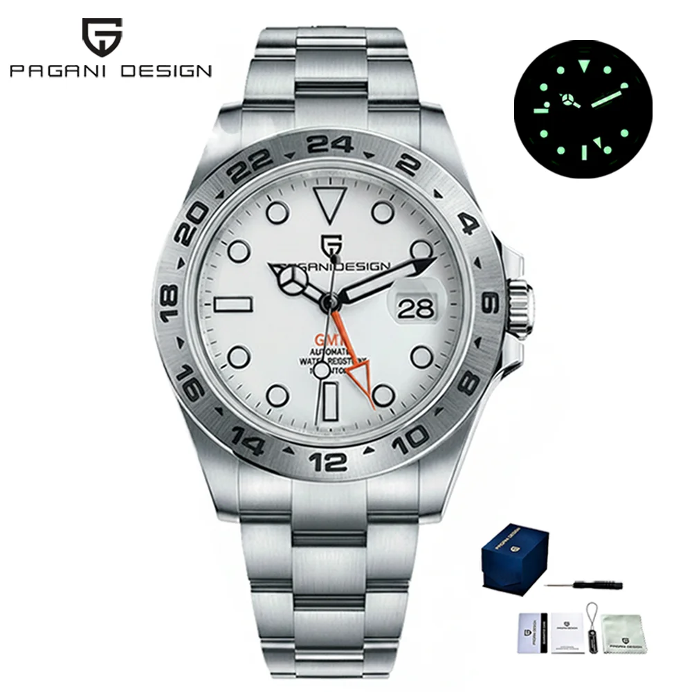 Pagani Design 2026 Nowy męski zegarek dla nurków 42mm Sapphire Automatic Mechanical GMT Watch 100m Waterproof PD1682
