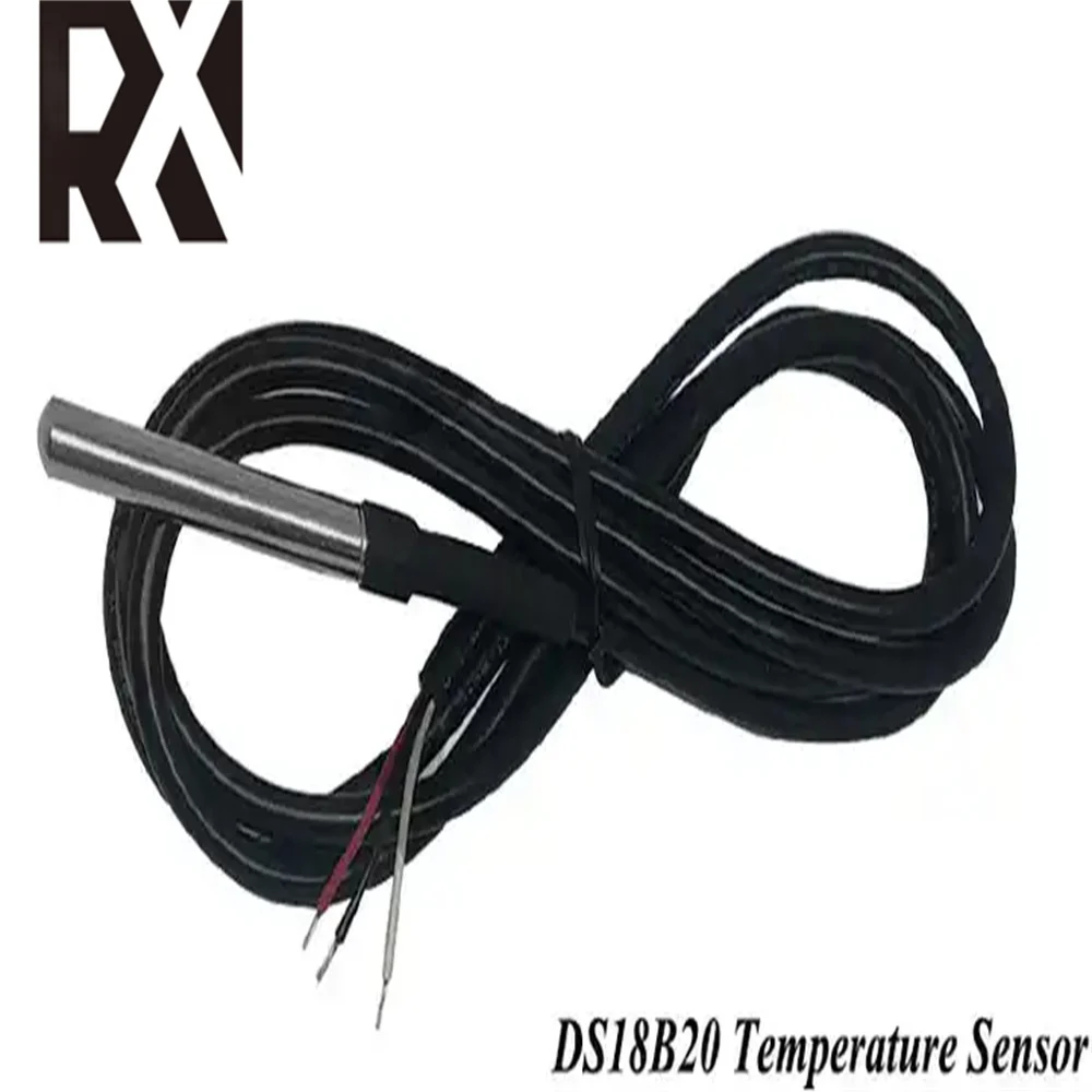 10pcs  Stainless steel package waterproof DS18b20 Temperature probe Temperature sensor DS18B20 waterproof cable
