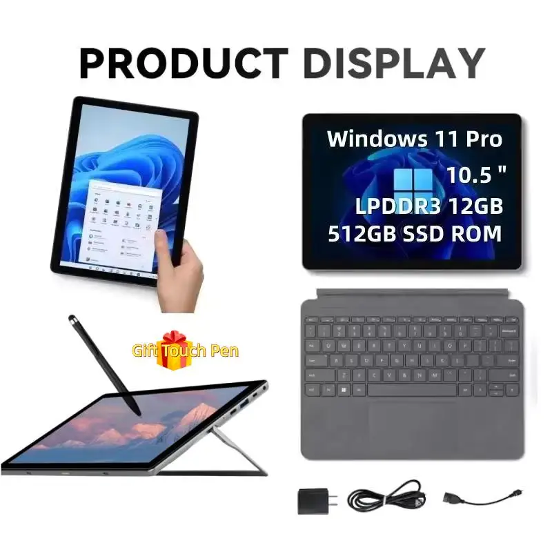 

Лидер продаж, 10,5-дюймовый планшет Windows 11 Pro, четырехъядерный процессор Intel Core m5, 64-битный LPDDR3, 12 ГБ ОЗУ, 512 ГБ SSD, ПЗУ, 1920x1280, IPS, HDMI-совместимый