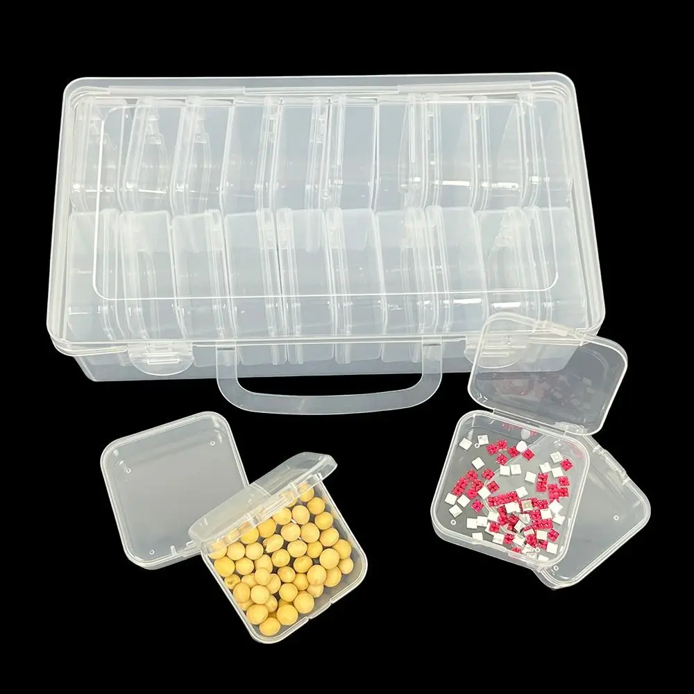 New Compartment Jewelry Storage Box Nail Art Organizer Transparent Empty Storage Case Household 20 Slots Earring Boxes