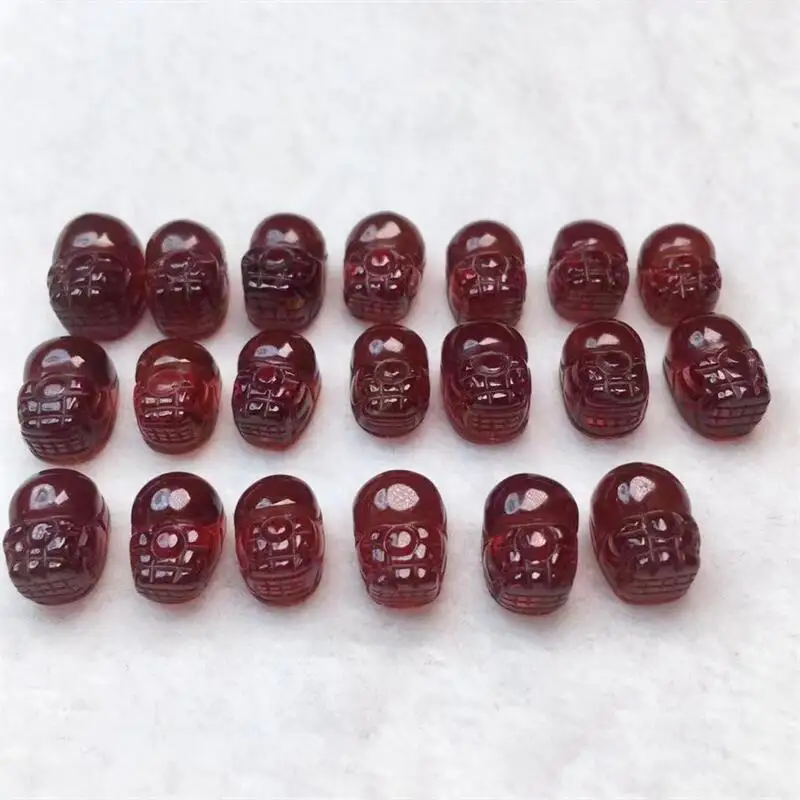 2PCS Natural Garnet Pixiu Carving Fashion Shape Pendant For Making DIY Home Decoration Holiday Gift 11-13MM