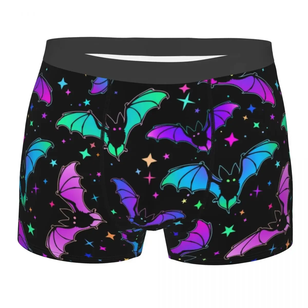 Men's Bats and Star Gothic Pattern Underwear Halloween Fashion Boxer Briefs Shorts Panties Homme Breathable Underpants S-XXL