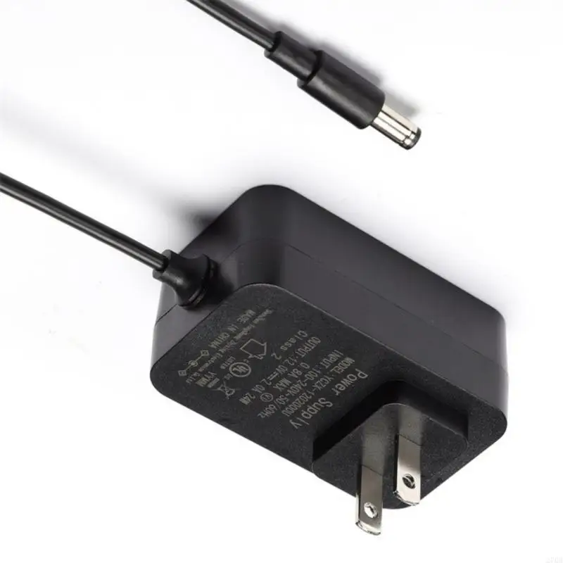 Compactly 24W DC12V2A Power Adapter 5.5x2.5mm Plug Fireproof Design 1.2M Cable Worldwide Input 100 240V for Home Office Devices