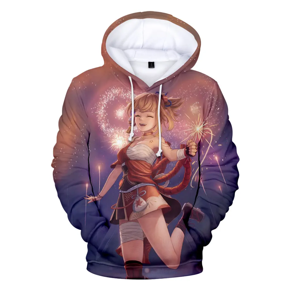 Genshin Impact Yoimiya 3D ChimPrint Hoodie, Sweat à capuche confortable, Hip Hop, Casual, All-Match, Harajuku, Unisexe, Médicaments