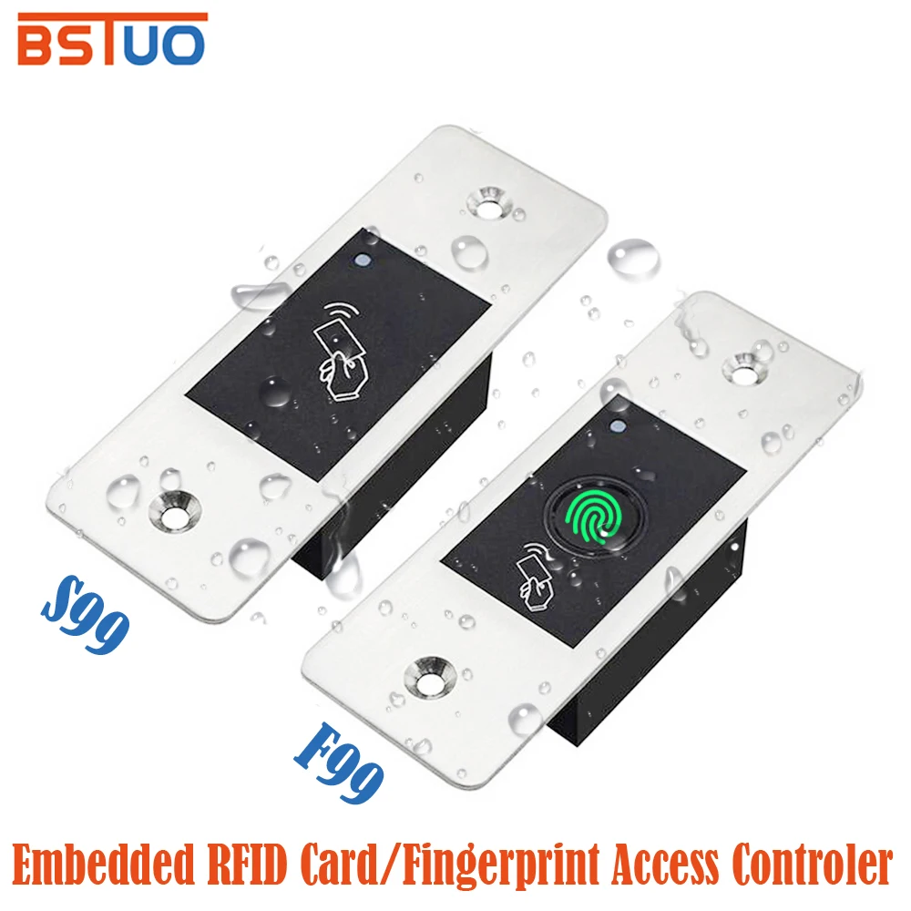 Mini Control de Acceso integrado de Metal, lector de llavero RFID de 125KHz, reconocimiento de huellas dactilares, cerradura de puerta eléctrica,