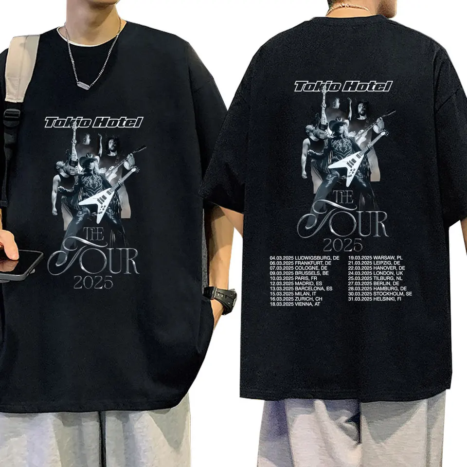 German Rock Band Tokio Hotel The Tour 2025 T Shirts Men Hip Hop