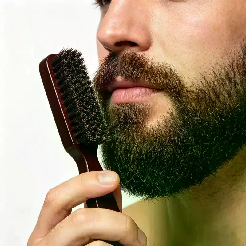Wooden Boar Bristle Hair Brush With Anti Static Bristles And Comfort Handle Perfect For Daily Hair Care Detangling Styling
