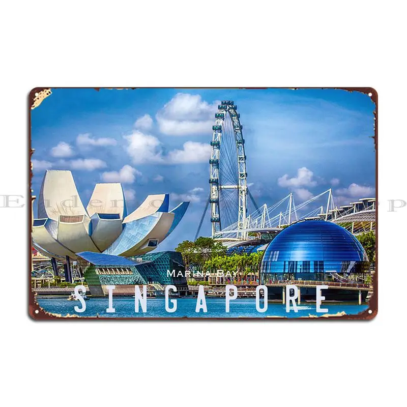 

Металлический плакат с надписью «Singapore Marina Bay»