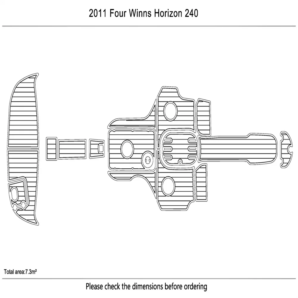 

2011 Four Winns Horizon 240 Cockpit swimming platform Faux teak 6mm Non-slip mat Mat SeaDek MarineMat Gatorstep Style Self