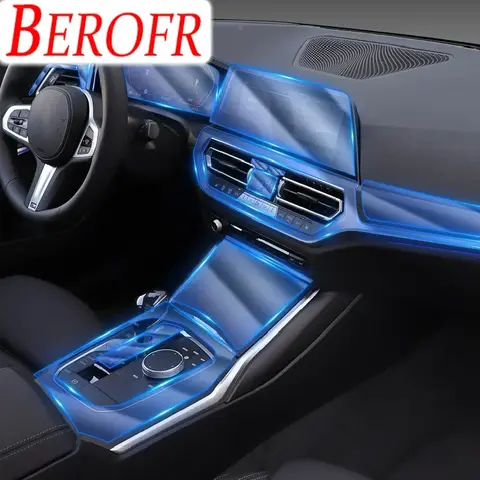 BMW G20 G21 3시리즈 2019-2022 차량용 실내 센터 콘솔 투명 TPU 보호필름 스크래치 방지 복원 필름 개조
