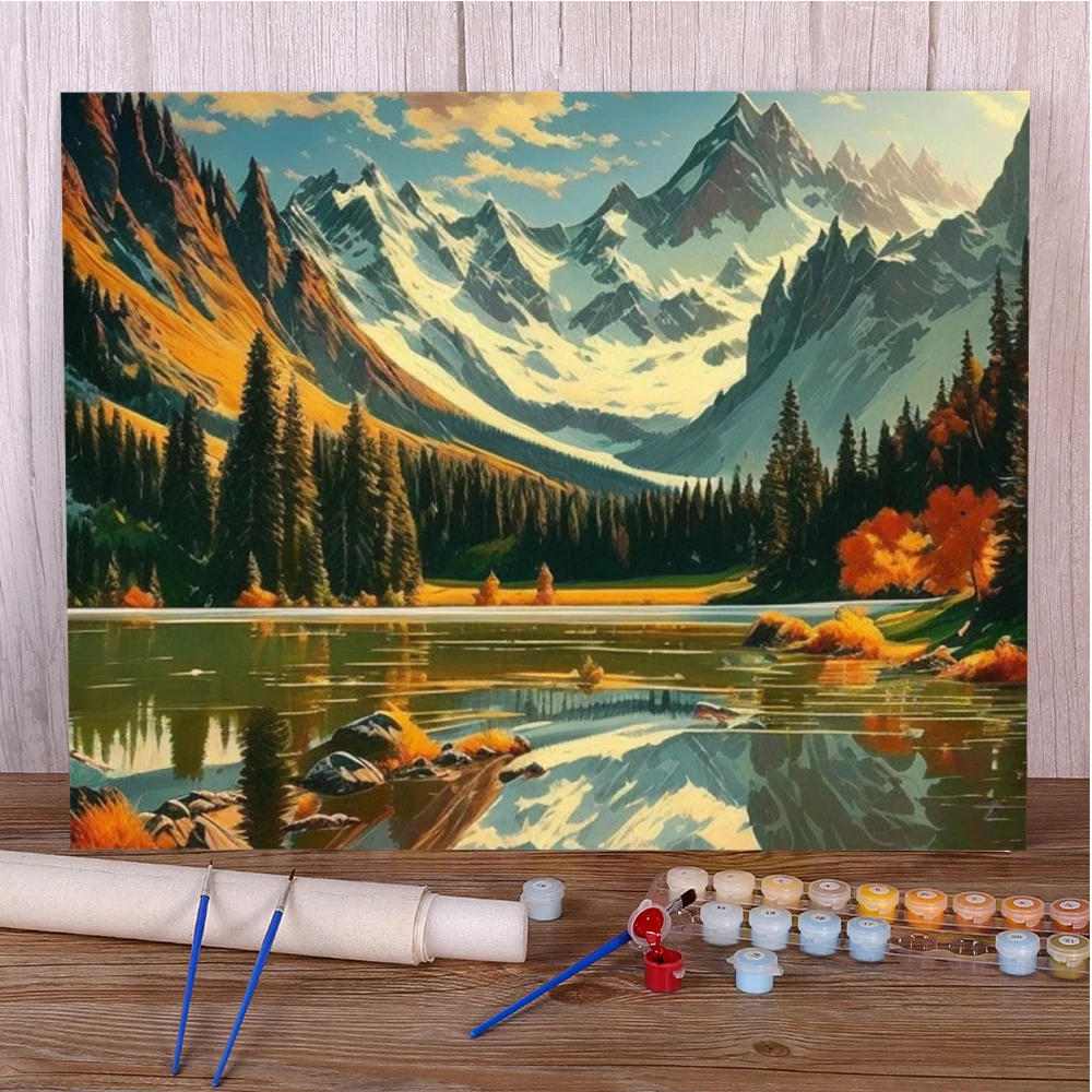 Landscape Beautiful Nature DIY Paint By Numbers Complete Kit Oil Paints 50*70 Paiting By Numbers Loft Wall Picture For Adults