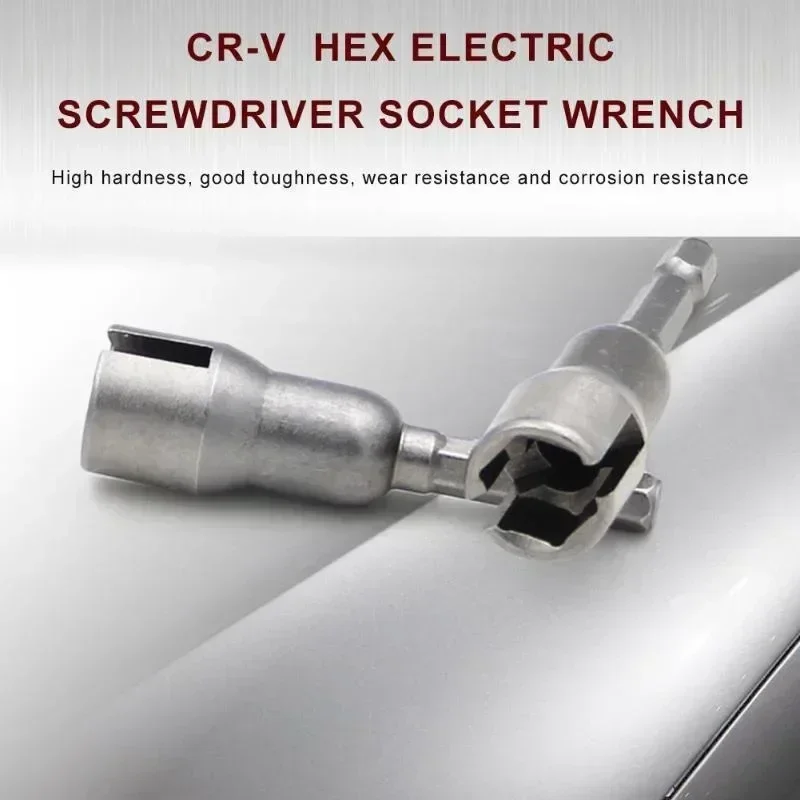 1pc Natural Slotted Butterfly Hole Socket Wrench 65mm Hexagonal Handle Electric Screwdriver Wing Nut Socket Tool