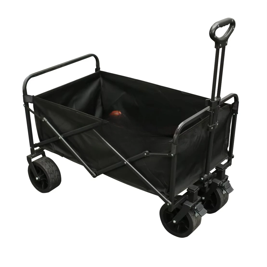 Collapsible Foldable Wagon with Wheels Cart Lightweight Utility Cart for Grocery, Camping, Shopping, Garden, Beach. Black