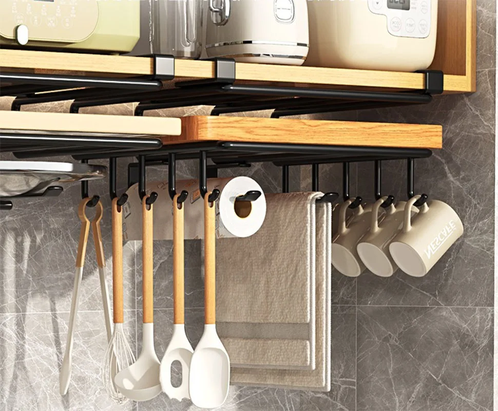 Kitchen non-porous ware racks cupboard underneath tissue holders double-layered chopping board racks stainless steel lid racks