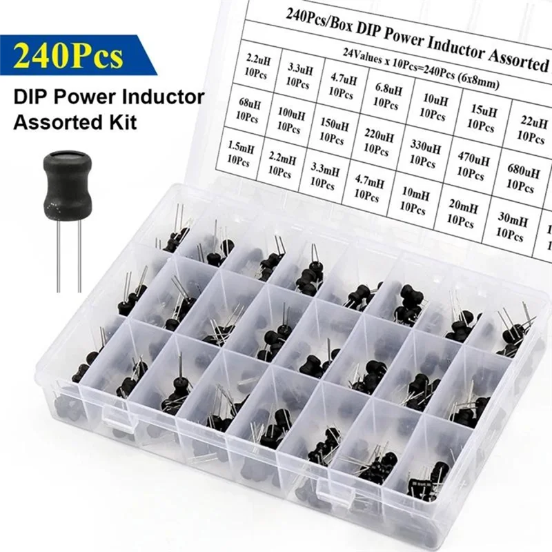 N01R-Electrolytic Capacitor 24Value Range 2.2Uh-100Mh 240Pcs Assortment Kit Electrolytic Capacitors Kit