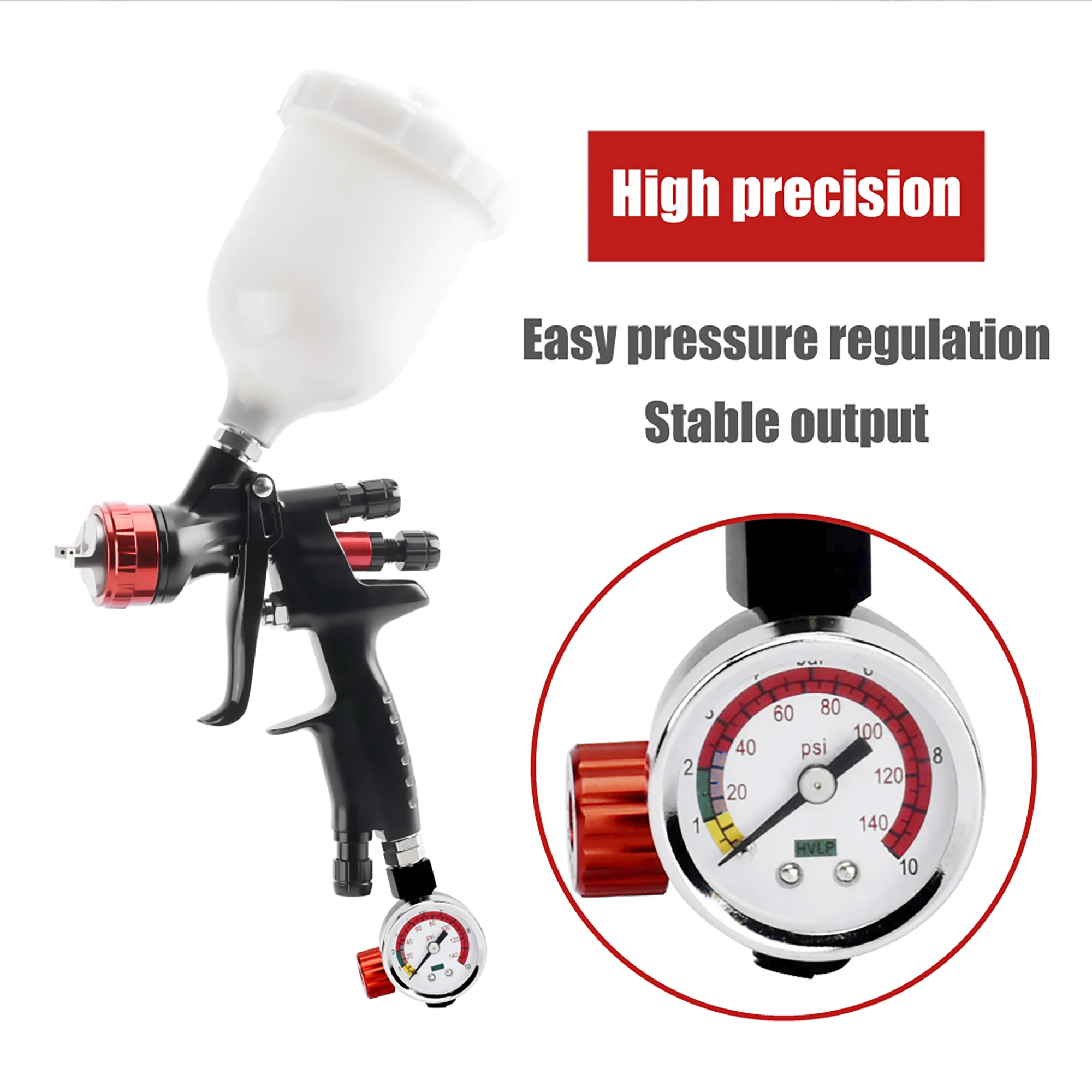 AEROPRO Adjustable Pneumatic Reducing Valve With Gauge For Compressor Air Regulator Spray Guns And Pneumatic Tools (1/4\