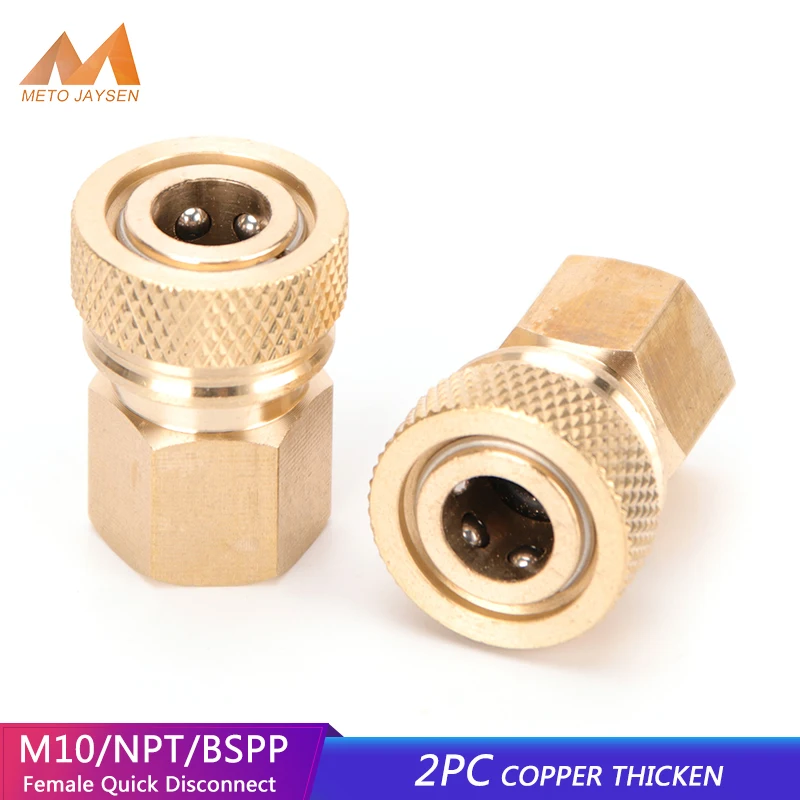 

2pcs BSPP Thread Copper Quick Connect Couplings Fittings NPT Quick Disconnect Release Air Refilling Adapter M10 Coupler Sockets